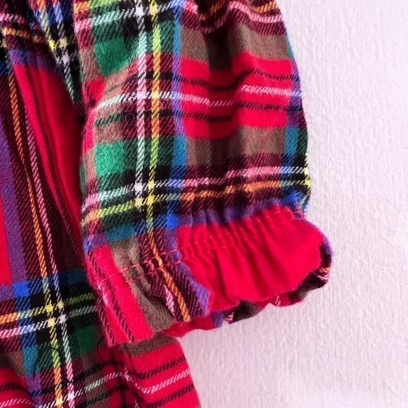 Baby Girls Plaid Dress Outfit with Matching Tights size 3-6 M - Picture 6 of 9